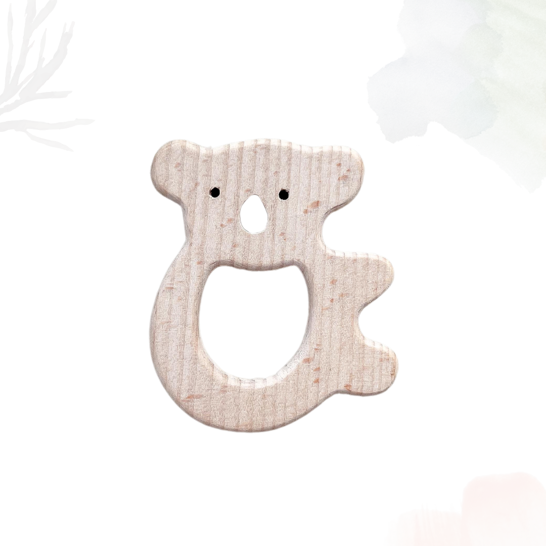 Muslin Comforter with Beech Wood Teether - Slate
