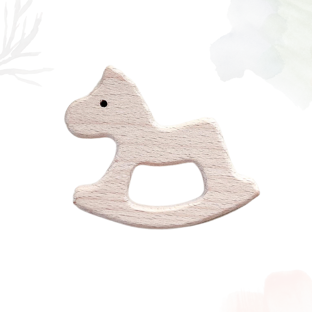 Muslin Comforter with Beech Wood Teether - Slate