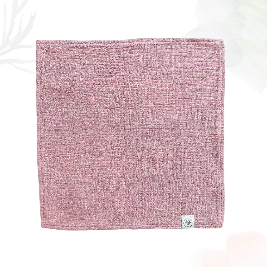 Muslin Comforter with Beech Wood Teether - Dusty Rose
