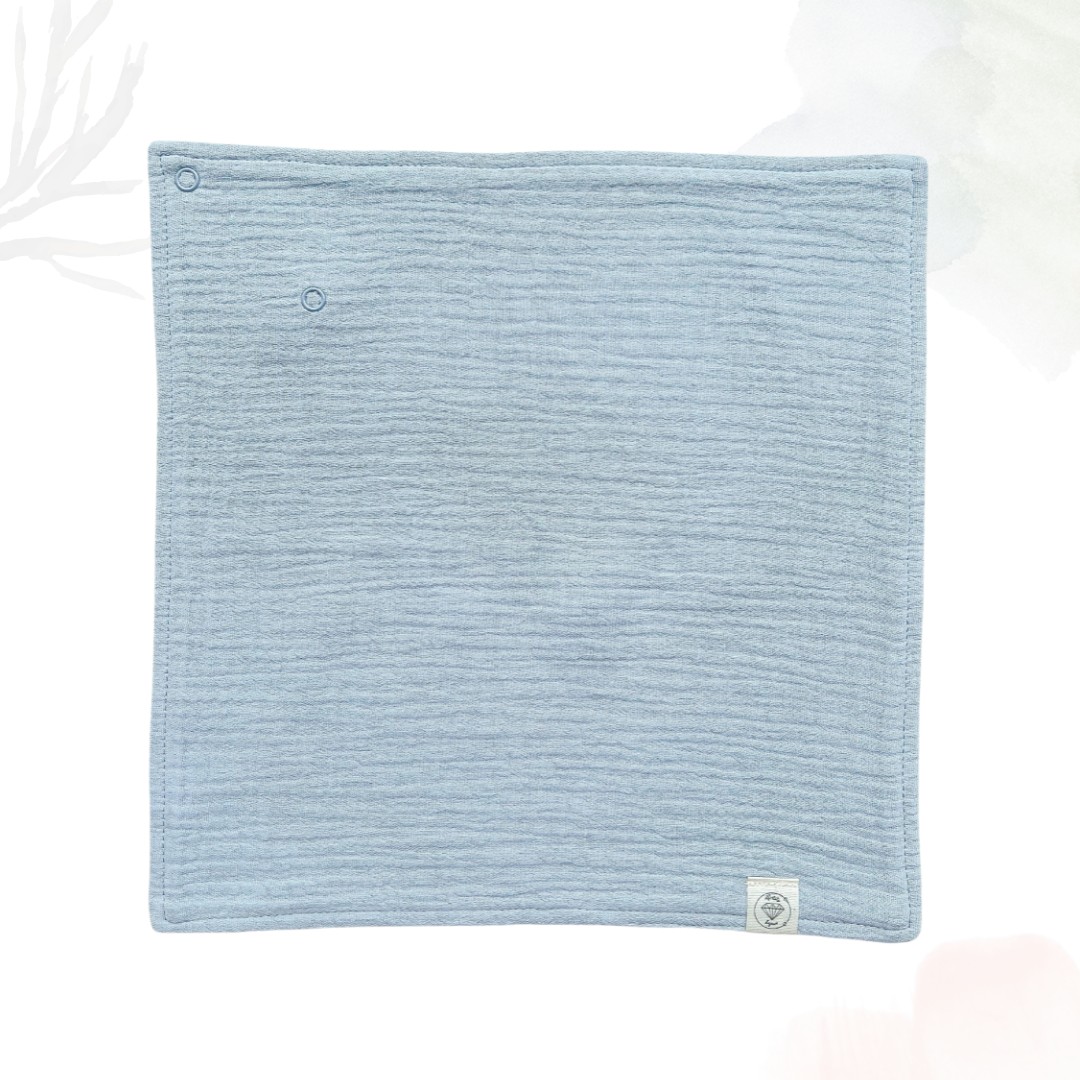 Muslin Comforter with Beech Wood Teether - Slate