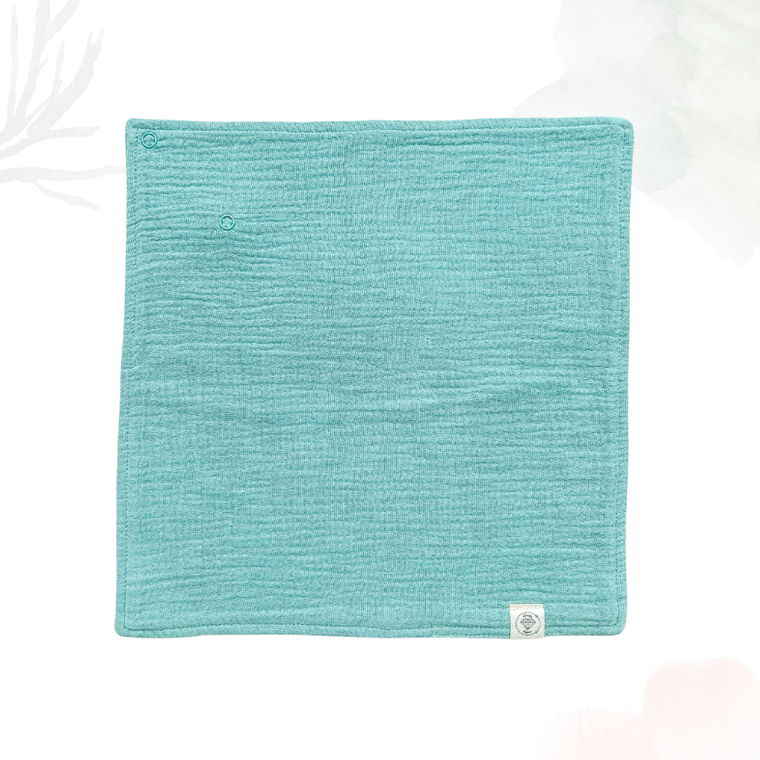 Muslin Comforter with Beech Wood Teether - Posy Green