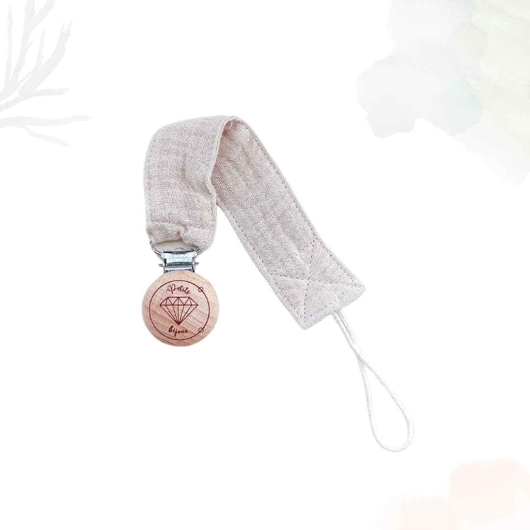 Beech Wood Pacifier Clip - Latte