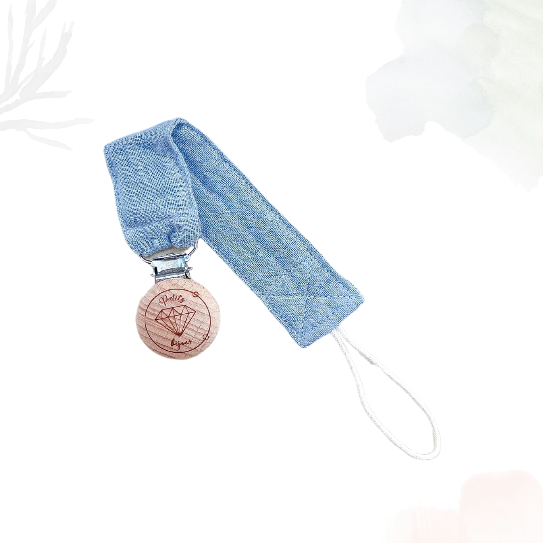 Beech Wood Pacifier Clip - Slate