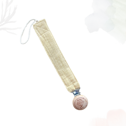 Beech Wood Pacifier Clip - Egg Nog