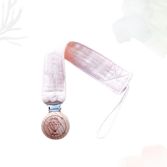 Beech Wood Pacifier Clip - Peach