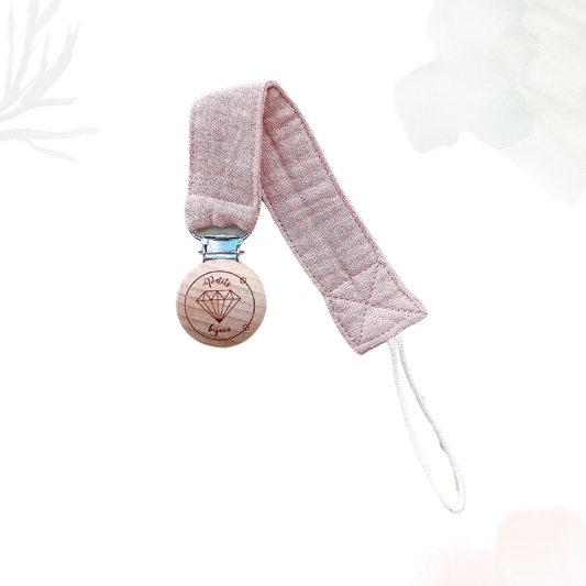 Beech Wood Pacifier Clip - Salmon