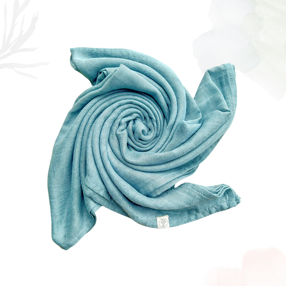 Bamboo Cotton Muslin Swaddle - Teal