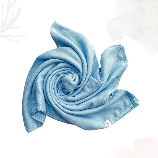 Bamboo Cotton Muslin Swaddle - Powder Blue