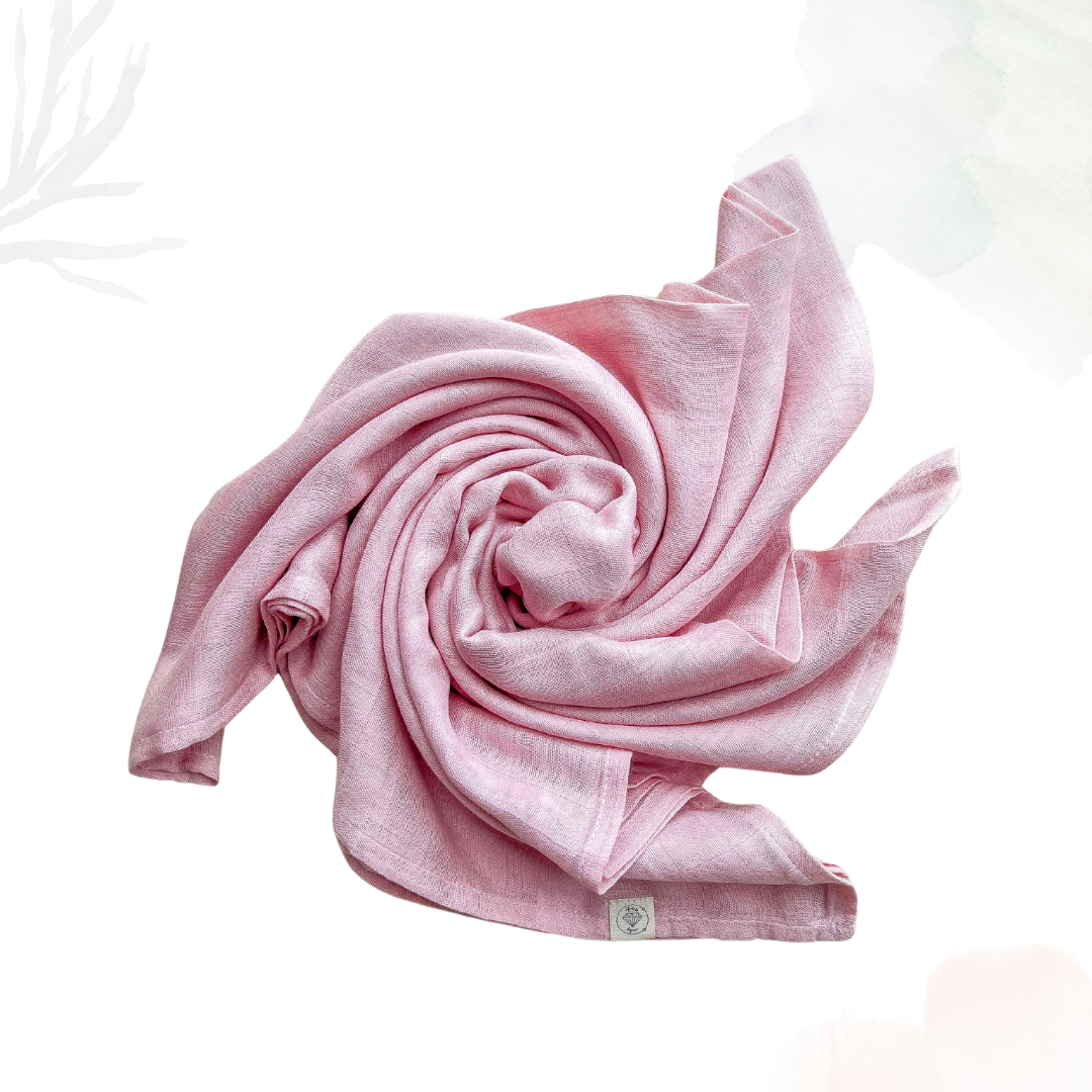 Bamboo Cotton Muslin Swaddle - Powder Pink