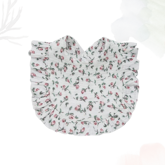 Muslin Cotton Ruffle Bib - First Love