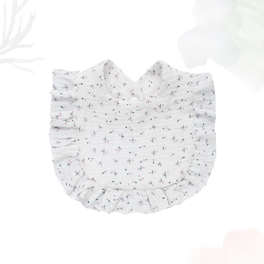 Muslin Cotton Ruffle Bib - Summertime Bliss
