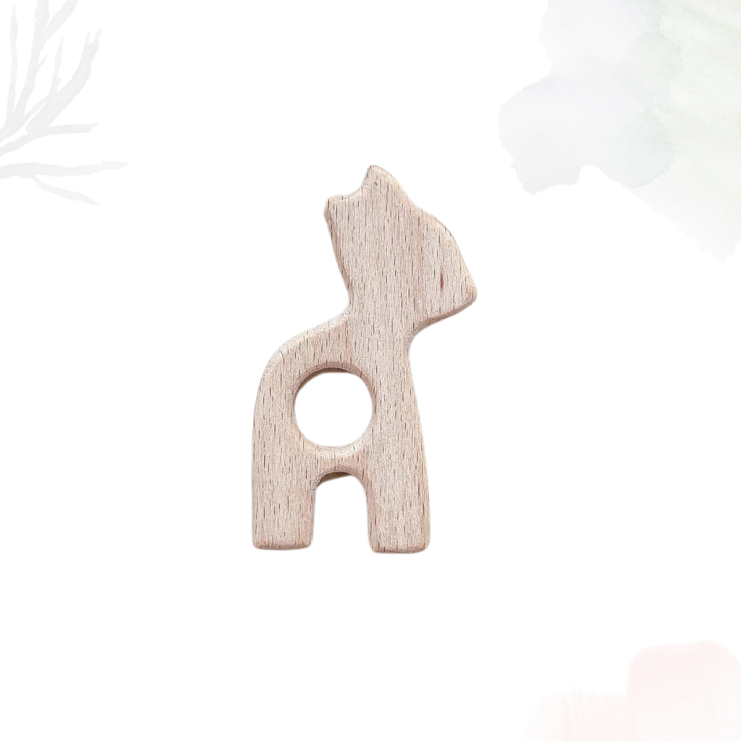 Muslin Comforter with Beech Wood Teether - Slate