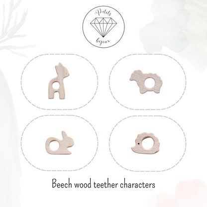 Muslin Comforter with Beech Wood Teether - Latte