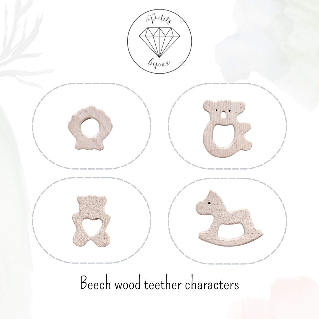 Muslin Comforter with Beech Wood Teether - Latte