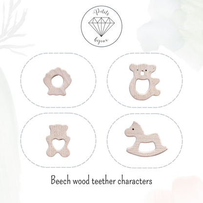 Muslin Comforter with Beech Wood Teether - Latte