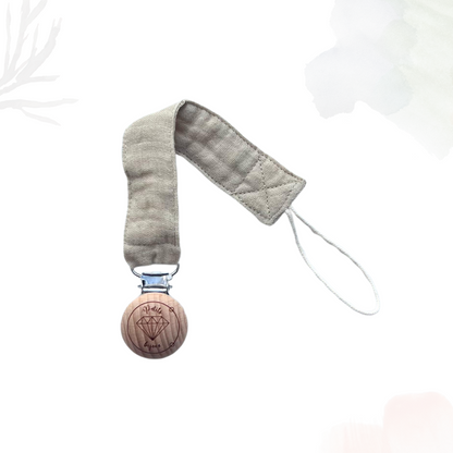 Beech Wood Pacifier Clip - Sand