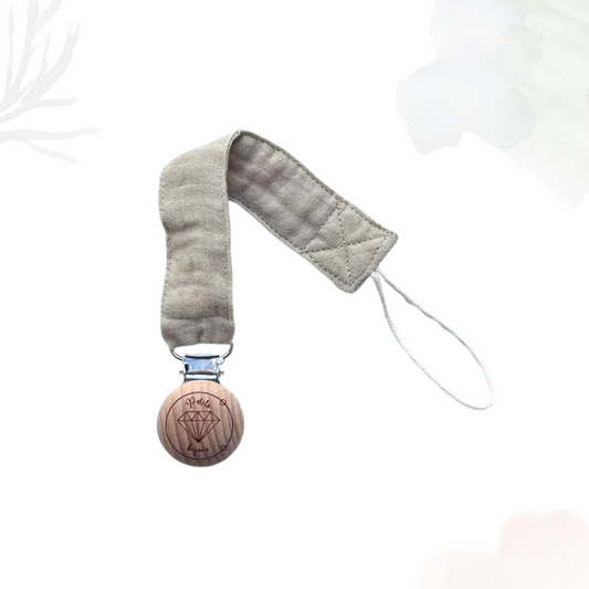 Beech Wood Pacifier Clip - Sand