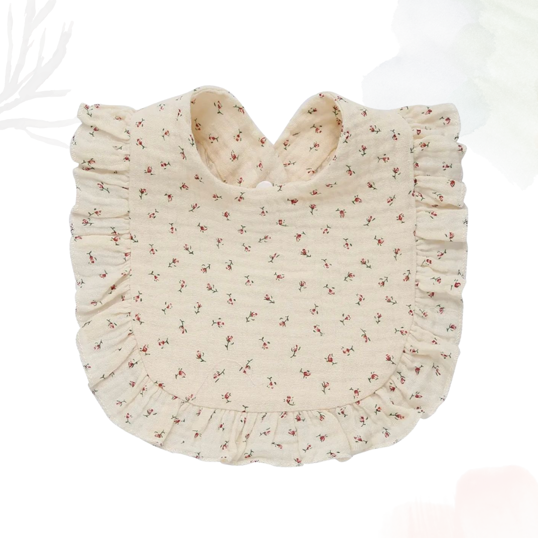 Muslin Cotton Ruffle Bib - Mellow Autumn