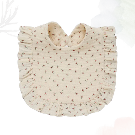 Muslin Cotton Ruffle Bib - Mellow Autumn